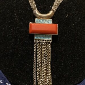 Elegant Gold and Orange Pendant Necklace